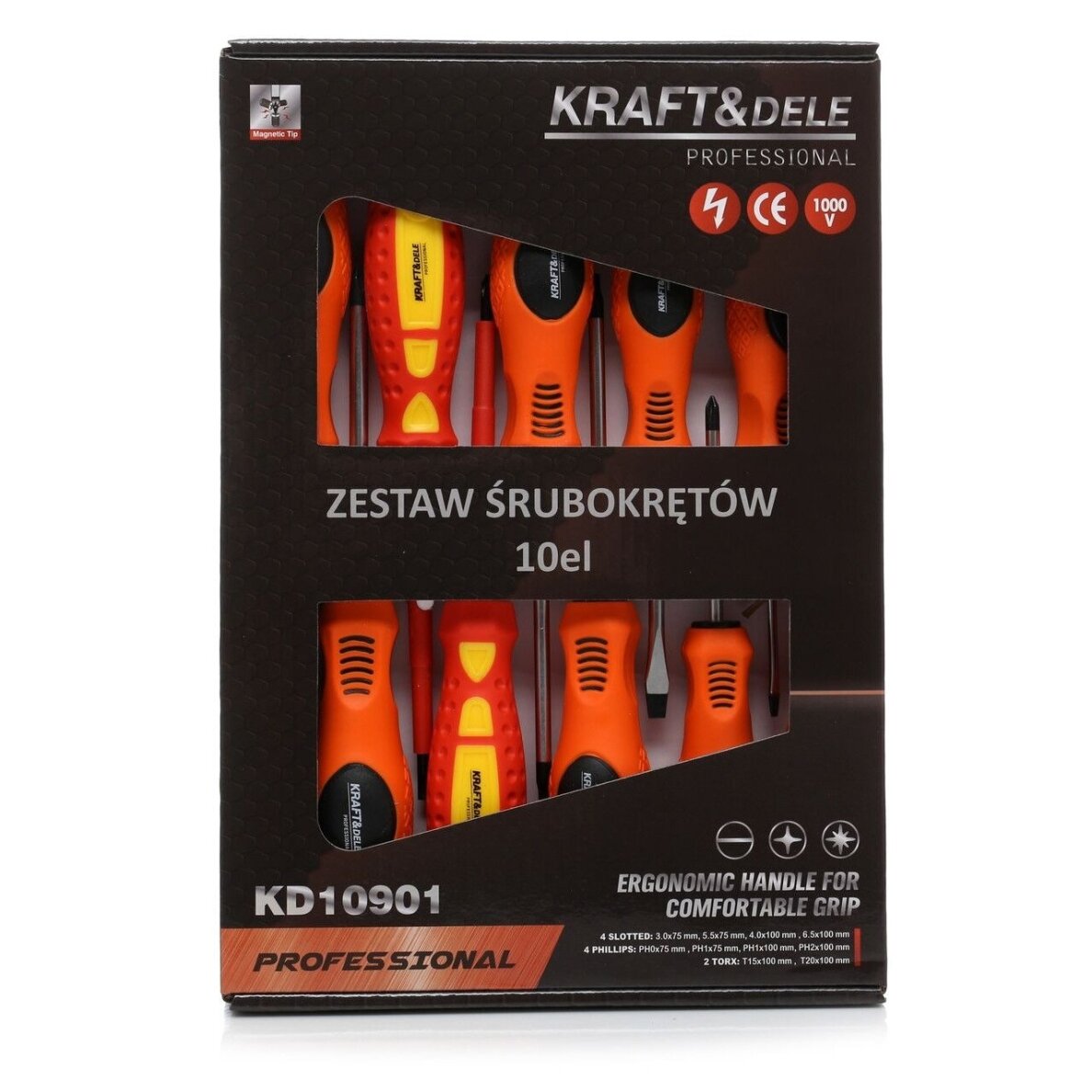 Atsuktuvų rinkinys 10 vnt. su 1000V izolacija Kraft&Dele KD10901 3