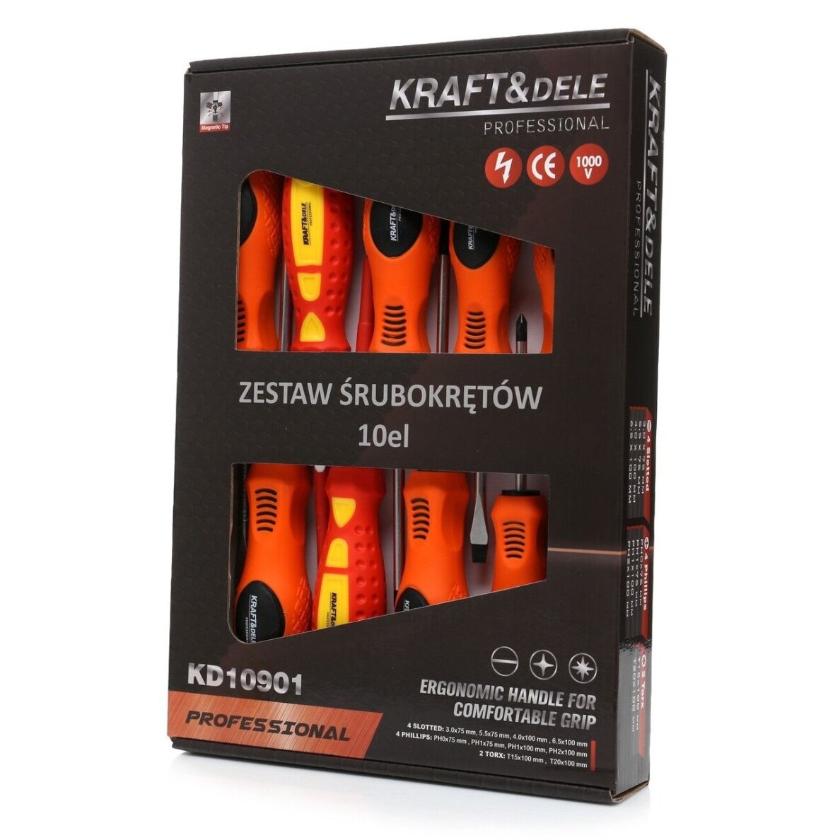 Atsuktuvų rinkinys 10 vnt. su 1000V izolacija Kraft&Dele KD10901 4 Atsuktuvų rinkinys 10 vnt. su 1000V izolacija Kraft&Dele KD10901 4
