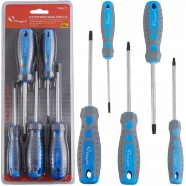 Atsuktuvų rinkinys T-Star (Torx) T10 - T30 5 vnt. Atsuktuvų rinkinys T-Star (Torx) T10 - T30 5 vnt.