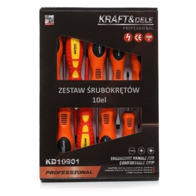 Atsuktuvų rinkinys 10 vnt. su 1000V izolacija Kraft&Dele KD10901 3 Atsuktuvų rinkinys 10 vnt. su 1000V izolacija Kraft&Dele KD10901 3