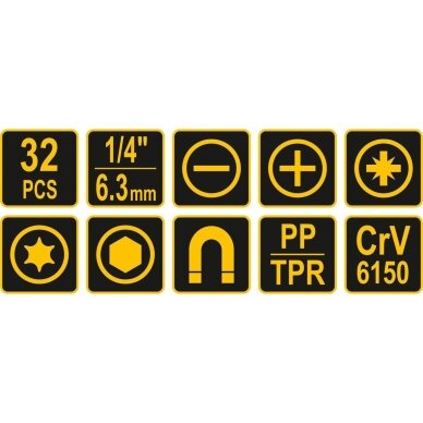 Atsuktuvų rinkinys | lagamine | 32 vnt. 4 Atsuktuvų rinkinys | lagamine | 32 vnt. 4
