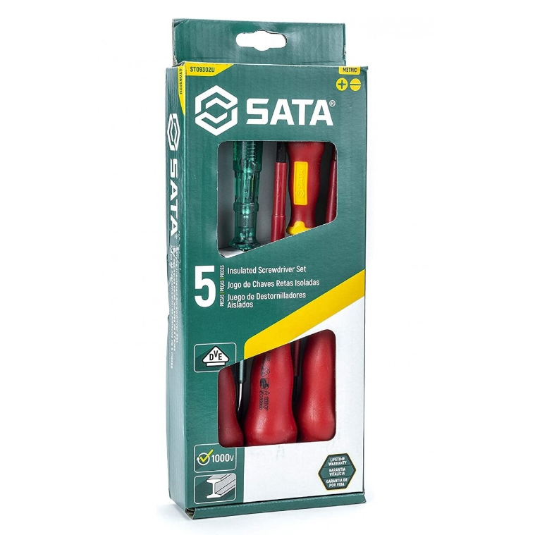 Atsuktuvų rinkinys elektrikui VDE 5vnt. SATA 1 Atsuktuvų rinkinys elektrikui VDE 5vnt. SATA 1