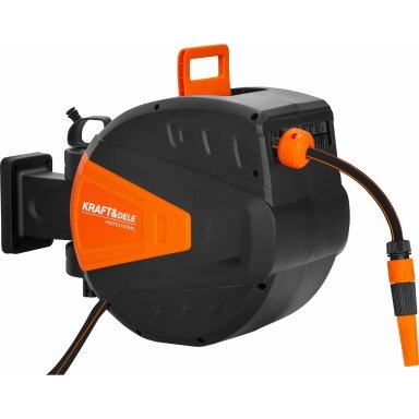 Automatinė sodo žarnos ritė 25 m + 2 m 1/2″ Kraftdele Automatinė sodo žarnos ritė 25 m + 2 m 1/2″ Kraftdele