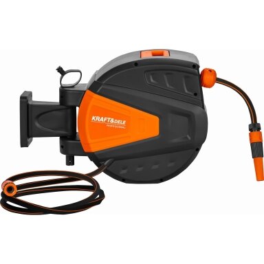 Automatinė sodo žarnos ritė 25 m + 2 m 1/2″ Kraftdele Automatinė sodo žarnos ritė 25 m + 2 m 1/2″ Kraftdele