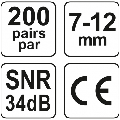 Ausų kamšteliai 34dB 200porų YATO 5