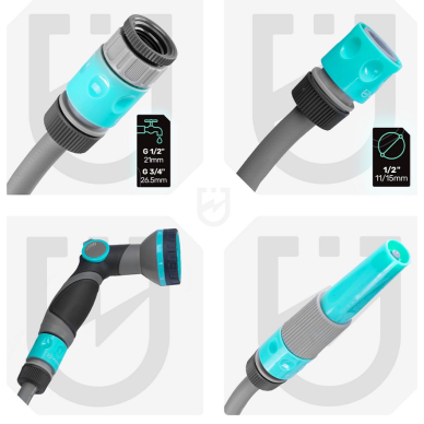 Automatinė sodo žarnos ritė WUBER 30 m su laikikliu 7 Automatinė sodo žarnos ritė WUBER 30 m su laikikliu 7