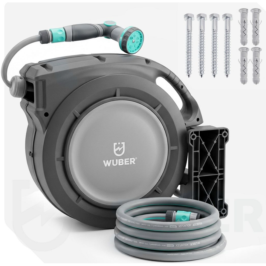 Automatinė sodo žarnos ritė WUBER 30 m su laikikliu 1 Automatinė sodo žarnos ritė WUBER 30 m su laikikliu 1