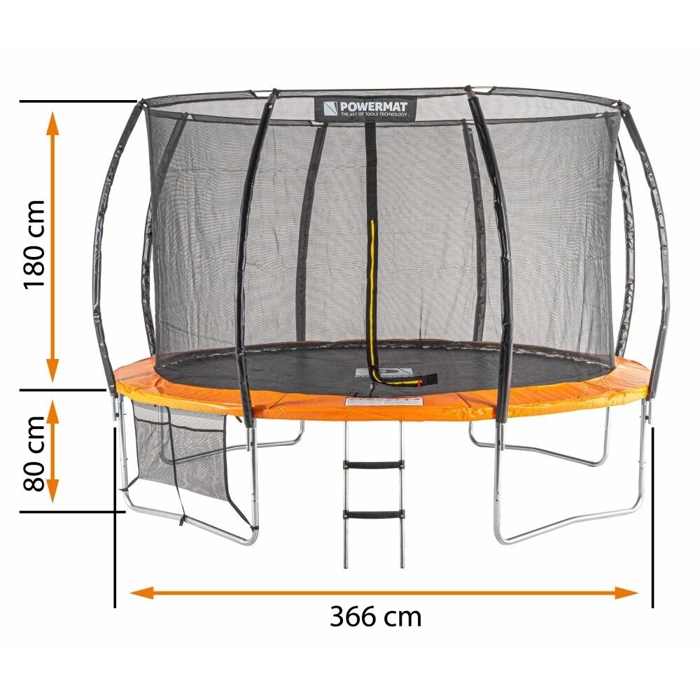 Batutas su vidiniu apsauginiu tinklu 366cm Batutas su vidiniu apsauginiu tinklu 366cm