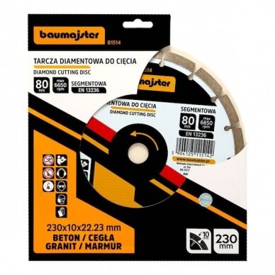 Baumajster deimantinis diskas 230x2,6mm 2 Baumajster deimantinis diskas 230x2,6mm 2