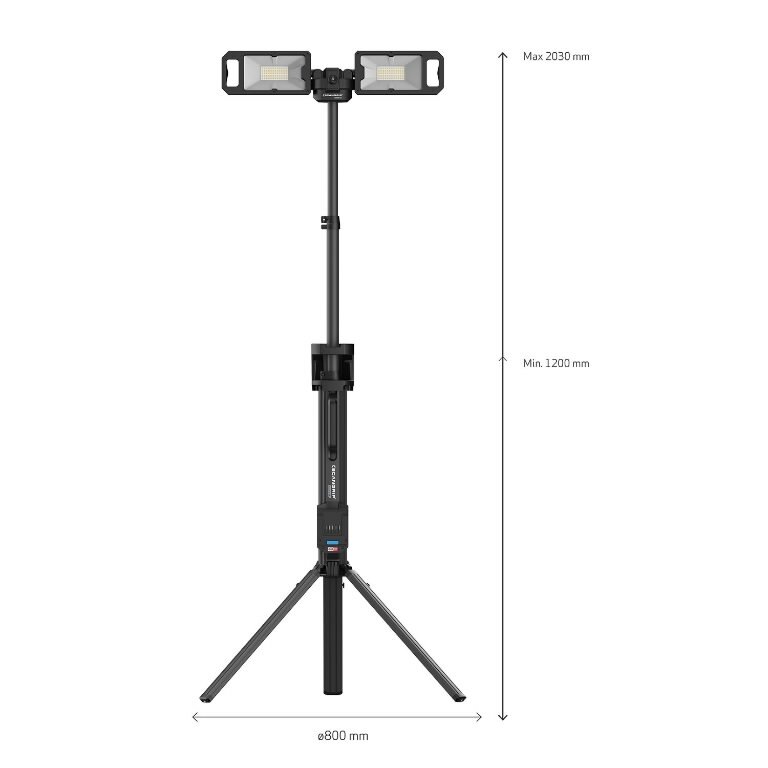 Battery work light TOWER 5 CONNECT with tripod, 5000 lm, car CAS, Scangrip 1 Battery work light TOWER 5 CONNECT with tripod, 5000 lm, car CAS, Scangrip 1