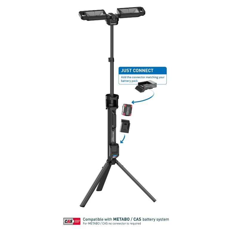 Battery work light TOWER 5 CONNECT with tripod, 5000 lm, car CAS, Scangrip 6 Battery work light TOWER 5 CONNECT with tripod, 5000 lm, car CAS, Scangrip 6