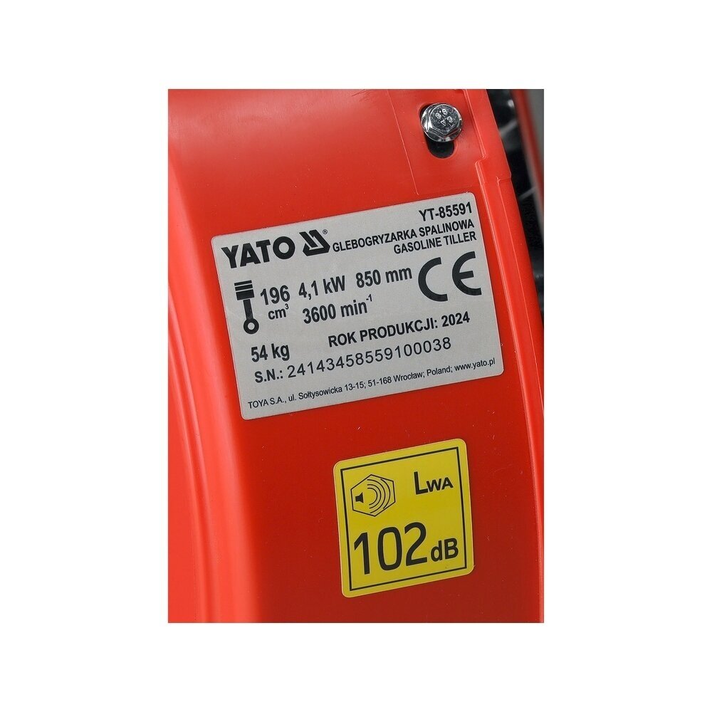 Benzininis motoblokas 196cm³ 35–85cm darbinis plotis YATO YT-85591 11 Benzininis motoblokas 196cm³ 35–85cm darbinis plotis YATO YT-85591 11