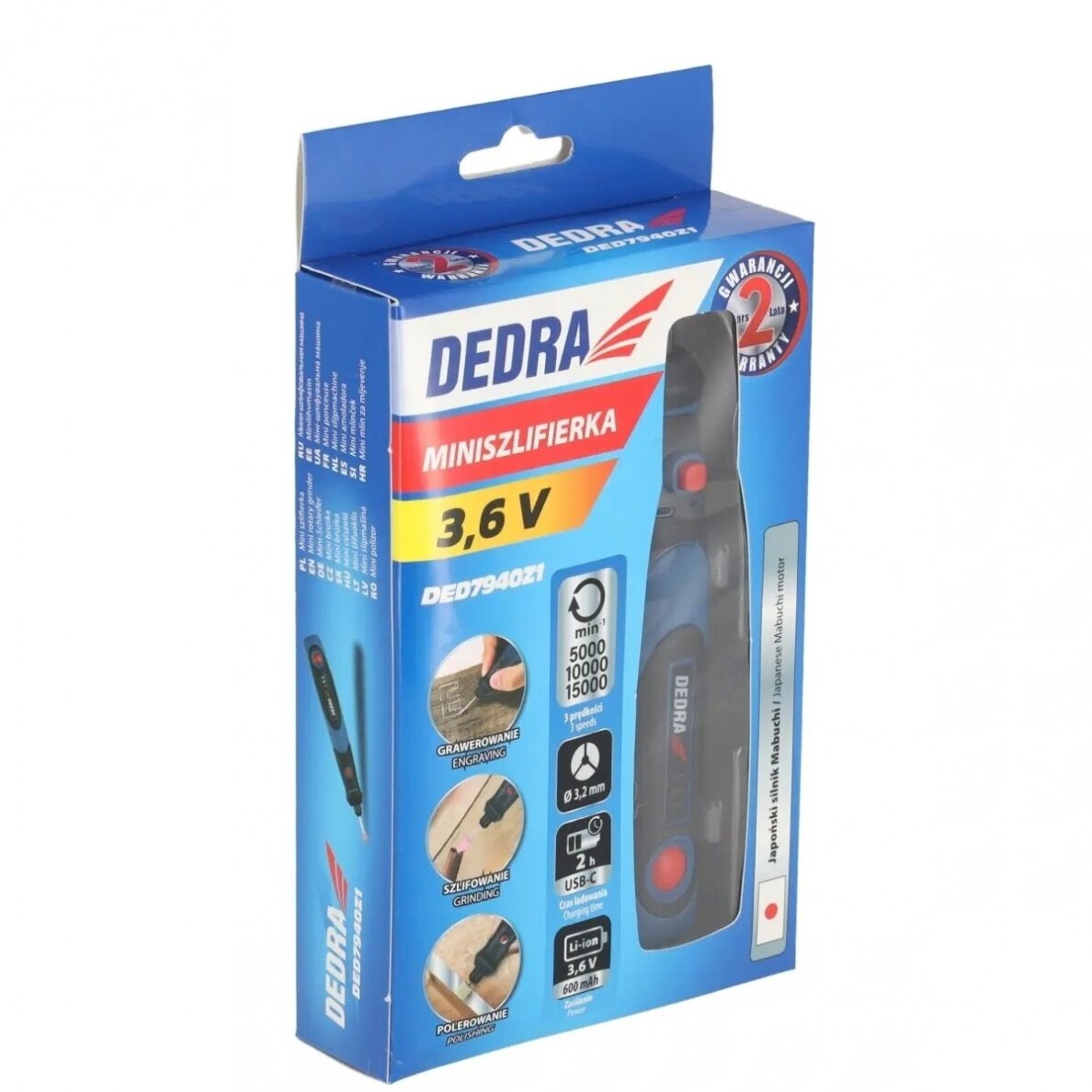 Belaidis mini šlifuoklis 3.6V, USB DEDRA DED7940Z1 4 Belaidis mini šlifuoklis 3.6V, USB DEDRA DED7940Z1 4