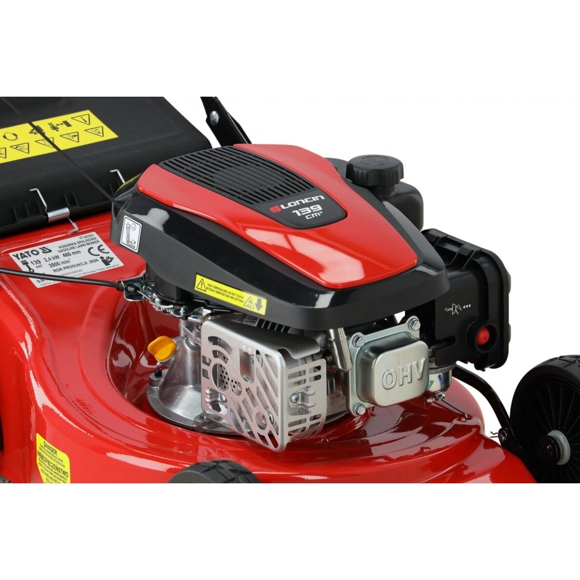 Benzininė vejapjovė su „Loncin“ 2,4 kW varikliu | 46 cm | 60 l YATO 6 Benzininė vejapjovė su „Loncin“ 2,4 kW varikliu | 46 cm | 60 l YATO 6