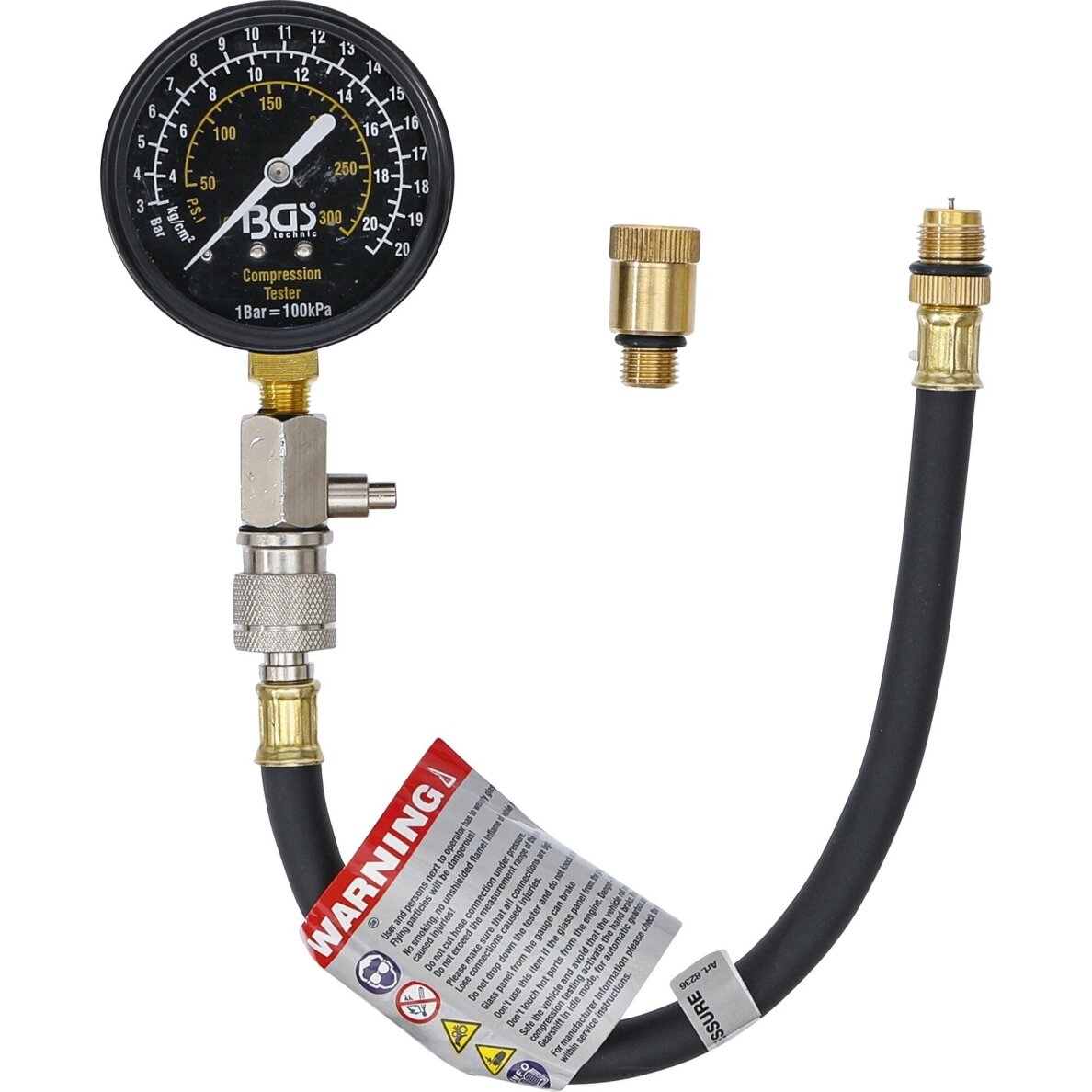 Benzininis kompresijos matuoklis | M12 + M14 BGS Benzininis kompresijos matuoklis | M12 + M14 BGS