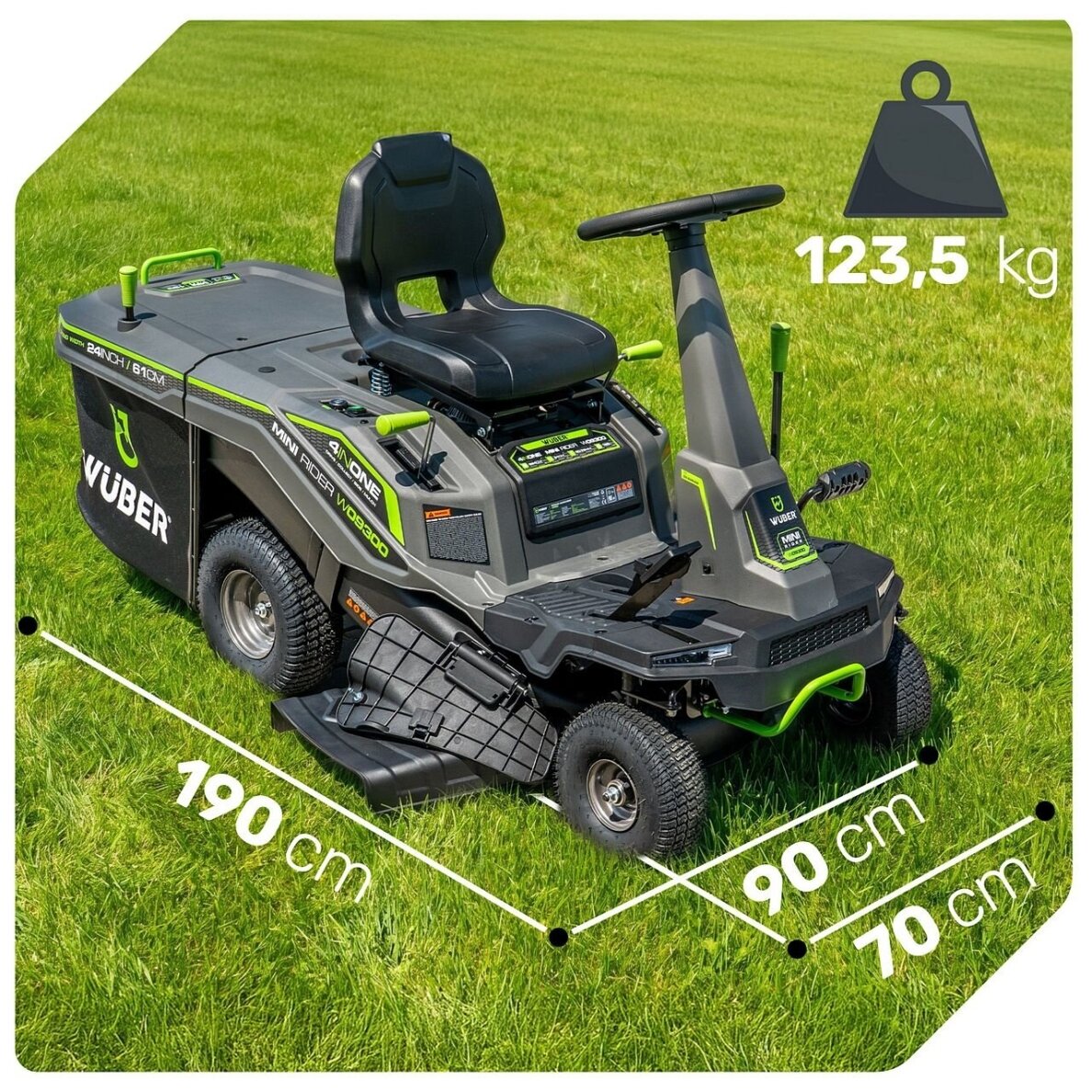 Benzininis sodo traktoriukas WUBER W09300 | 61 cm | 224 cm³ | 4,5 kW su surinkimu 3 Benzininis sodo traktoriukas WUBER W09300 | 61 cm | 224 cm³ | 4,5 kW su surinkimu 3
