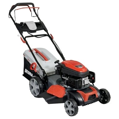 Benzininė vejapjovė su elektriniu starteriu, Loncin 166cc variklis 2.9kW, 46cm DEDRA DED8724-46LSE Benzininė vejapjovė su elektriniu starteriu, Loncin 166cc variklis 2.9kW, 46cm DEDRA DED8724-46LSE