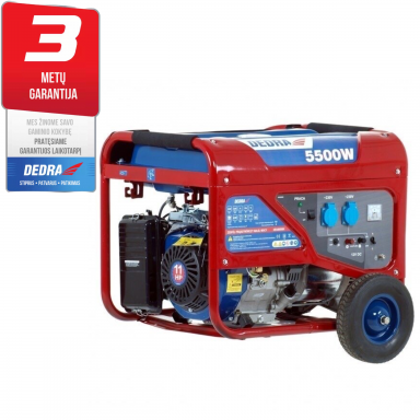Benzininis elektros generatorius 12V/230V 5.5KW DEDRA DEGB6500K Benzininis elektros generatorius 12V/230V 5.5KW DEDRA DEGB6500K