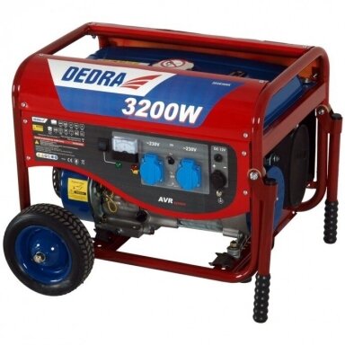 Benzininis elektros generatorius 12V/230V 3.2KW DEDRA DEGB3600K