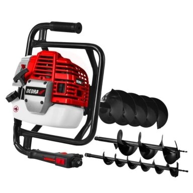 Benzininis žemės grąžtas 1.45 kW, 52 cm³ + 3 grąžtai DEDRA Benzininis žemės grąžtas 1.45 kW, 52 cm³ + 3 grąžtai DEDRA