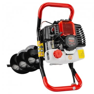 Benzininis žemės grąžtas 6AG, 3 grąžtai komplekte, RED TECHNIC Benzininis žemės grąžtas 6AG, 3 grąžtai komplekte, RED TECHNIC