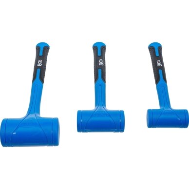 Beinercinių plaktukų rinkinys minkšta galvutė Ø 47 / 55 / 65 mm 450 / 765 / 1275 g 3 vnt. 74442B BGS Technik 2