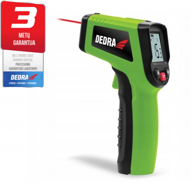 Bekontaktis lazerinis termometras - Pirometras -50...+600°С DEDRA DED0951 Bekontaktis lazerinis termometras - Pirometras -50...+600°С DEDRA DED0951