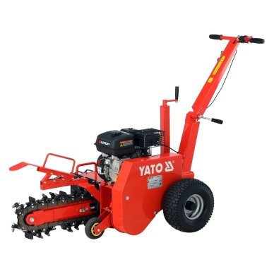 Benzinininis grandininis ekskavatorius tranšėjoms kasti | 196 CM3 | 450 mm YATO 1 Benzinininis grandininis ekskavatorius tranšėjoms kasti | 196 CM3 | 450 mm YATO 1