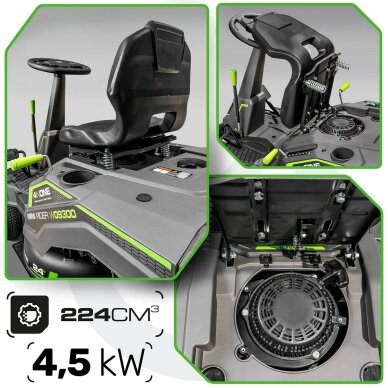 Benzininis sodo traktoriukas WUBER W09300 | 61 cm | 224 cm³ | 4,5 kW su surinkimu 5