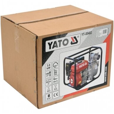Benzininis vandens siurblys 3", 3,6kW YATO (Motopompa) 3 Benzininis vandens siurblys 3", 3,6kW YATO (Motopompa) 3