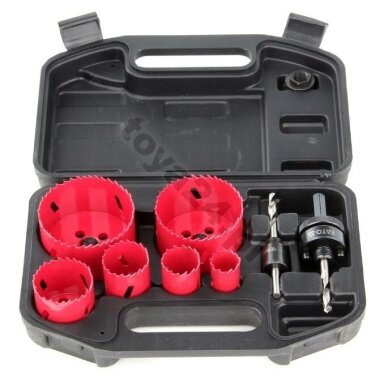 Bi-metall karūnų rinkinys 22, 29, 35, 44, 67 ir 73 mm 8 vnt, HSS M3 YATO YT-3380