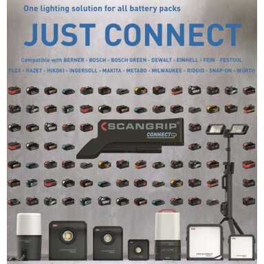 BOSCH GREEN Connector for all 18V batteries, Scangrip BOSCH GREEN Connector for all 18V batteries, Scangrip