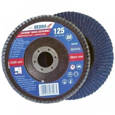 Cirkoninis lapelinis šlifavimo diskas 125mm, gr. 120, 22.2 mm DEDRA F26120