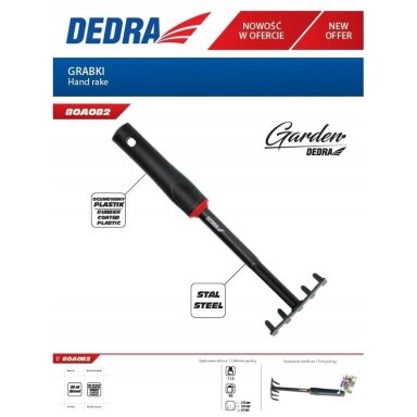Daržininko mažas sodo greblys DEDRA 80A082