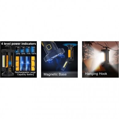 Darbo lempa akumuliatorinė COB chip + CREE XPG 2 COB 1200 lm 7 Darbo lempa akumuliatorinė COB chip + CREE XPG 2 COB 1200 lm 7