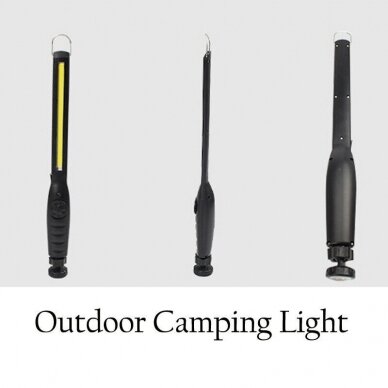 Darbo lempa COB-LED, itin plokščia, magnetinė, daug padėčių USB CSW581 4