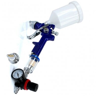 Dažymo pistoletas HVLP 600 cm³ Ø 1.4 mm Ø 1.7 mm, rinkinys 3 in 1 2 Dažymo pistoletas HVLP 600 cm³ Ø 1.4 mm Ø 1.7 mm, rinkinys 3 in 1 2