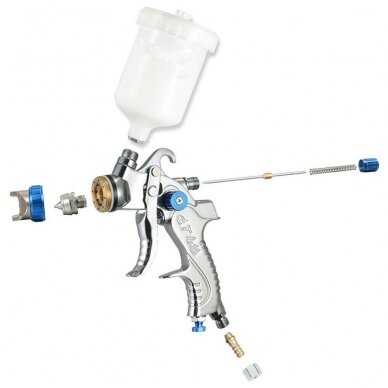 Dažymo pistoletas su aksesuarais HVLP 600 cm³ Ø 1.4 mm / Ø 1.7 mm / Ø 2.0 mm 1 Dažymo pistoletas su aksesuarais HVLP 600 cm³ Ø 1.4 mm / Ø 1.7 mm / Ø 2.0 mm 1