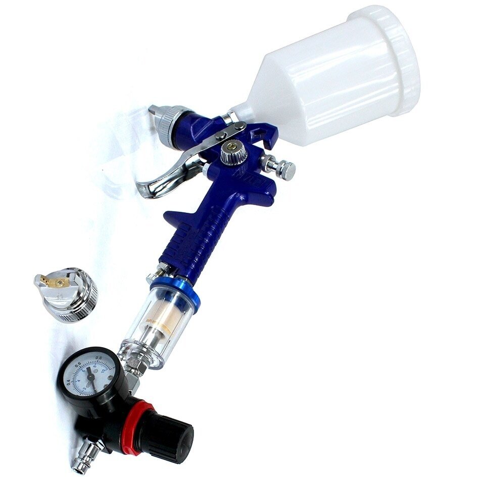 Dažymo pistoletas HVLP 600 cm³ Ø 1.4 mm Ø 1.7 mm, rinkinys 3 in 1 2 Dažymo pistoletas HVLP 600 cm³ Ø 1.4 mm Ø 1.7 mm, rinkinys 3 in 1 2
