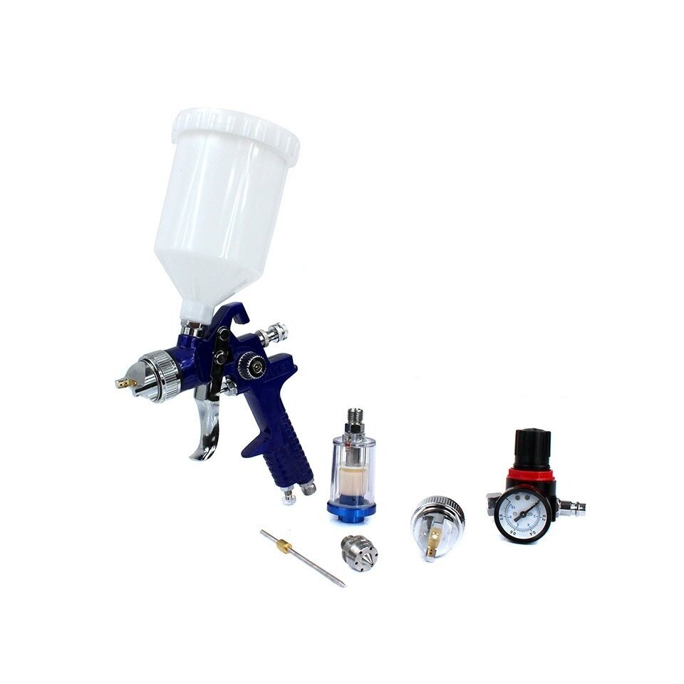 Dažymo pistoletas HVLP 600 cm³ Ø 1.4 mm Ø 1.7 mm, rinkinys 3 in 1 Dažymo pistoletas HVLP 600 cm³ Ø 1.4 mm Ø 1.7 mm, rinkinys 3 in 1