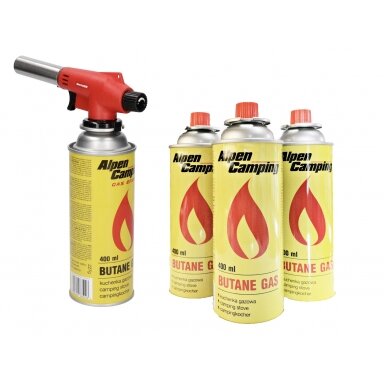 Degiklis Vulcano + 4 dujų balionėliai 227gr. Degiklis Vulcano + 4 dujų balionėliai 227gr.