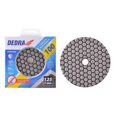 Deimantinis akmens poliravimo diskas 125mm P100, sausam poliravimui Dedra H12H0100 Deimantinis akmens poliravimo diskas 125mm P100, sausam poliravimui Dedra H12H0100
