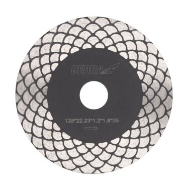 Deimantinis diskas pjovimui ir šlifavimui (sausas / šlapias) 125 mm DEDRA H1032 Deimantinis diskas pjovimui ir šlifavimui (sausas / šlapias) 125 mm DEDRA H1032