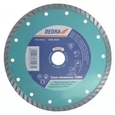 Deimantinis diskas TURBO 125mm – pjovimui nuo betono iki marmuro DEDRA H1101 Deimantinis diskas TURBO 125mm – pjovimui nuo betono iki marmuro DEDRA H1101