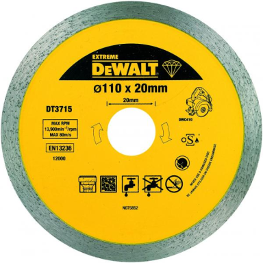 Deimantinis pjovimo diskas 110mm x 20mm DeWalt DT3715-QZ