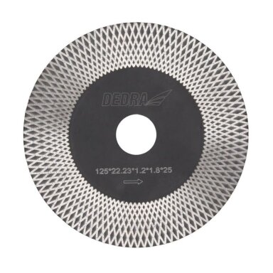 Deimantinis pjovimo ir šlifavimo diskas šlapiai ir sausai 125mm DEDRA H1052 Deimantinis pjovimo ir šlifavimo diskas šlapiai ir sausai 125mm DEDRA H1052