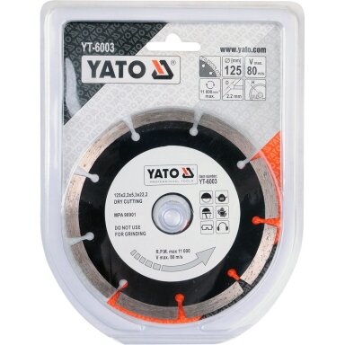 Deimantinis segmentinis pjovimo diskas 125mm YATO YT-6003 Deimantinis segmentinis pjovimo diskas 125mm YATO YT-6003