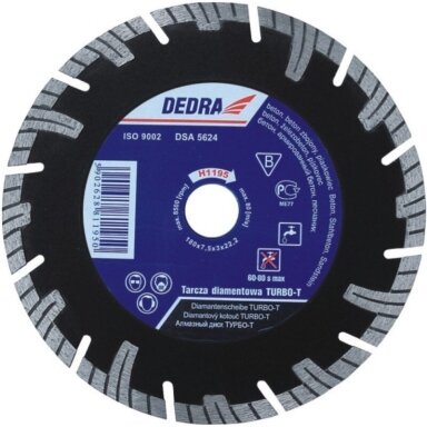 Deimantinis segmentinis pjovimo diskas 125x22.2 mm H1193 DEDRA