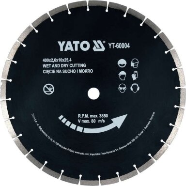 Deimantinis segmentinis pjovimo diskas 400x25,4mm YATO YT-60004