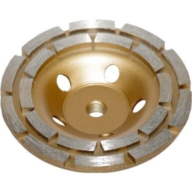 Deimantinis šlifavimo diskas lėkštės tipo dviejų eilių M14x125 mm Deimantinis šlifavimo diskas lėkštės tipo dviejų eilių M14x125 mm